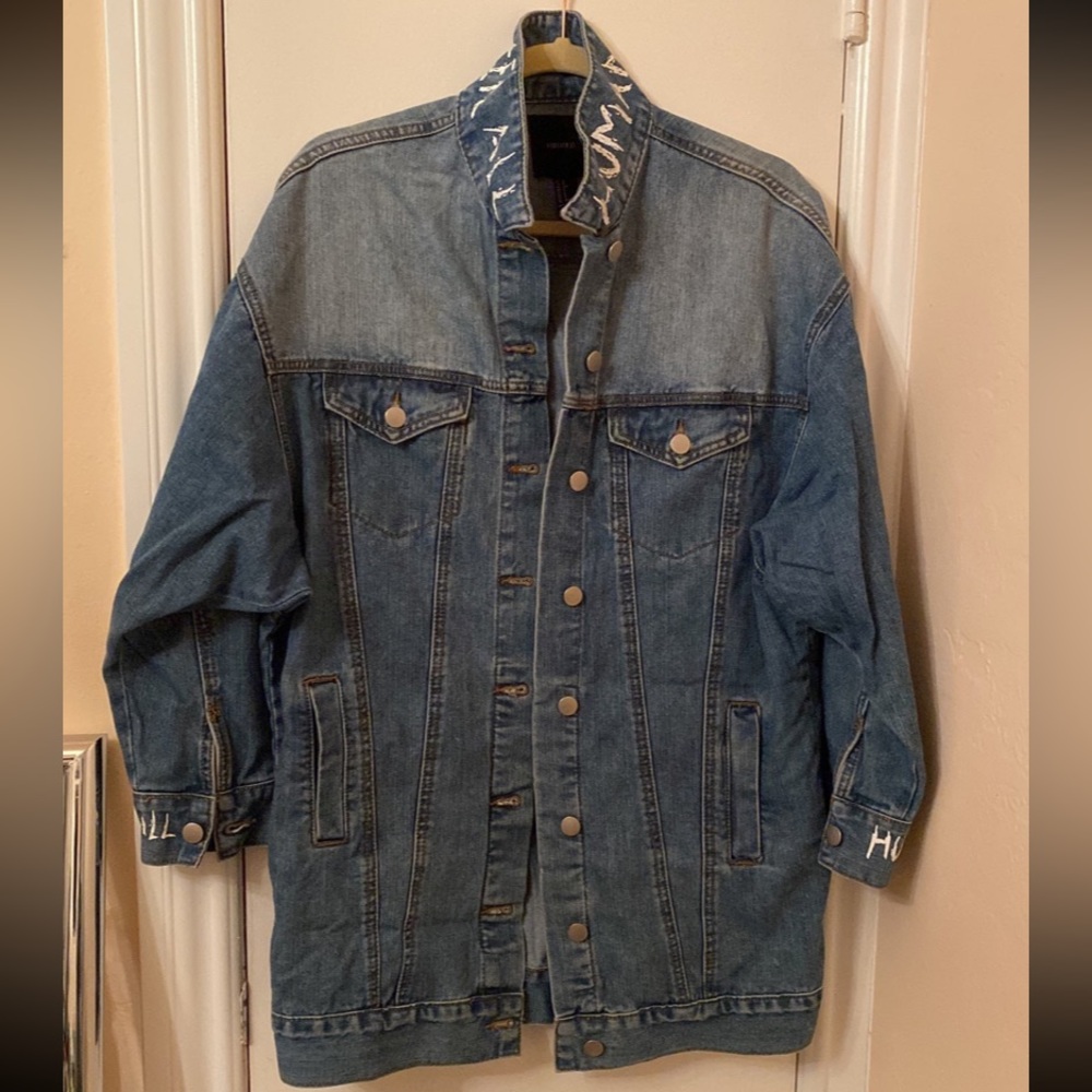 Forever 21 Long Denim Jacket Small